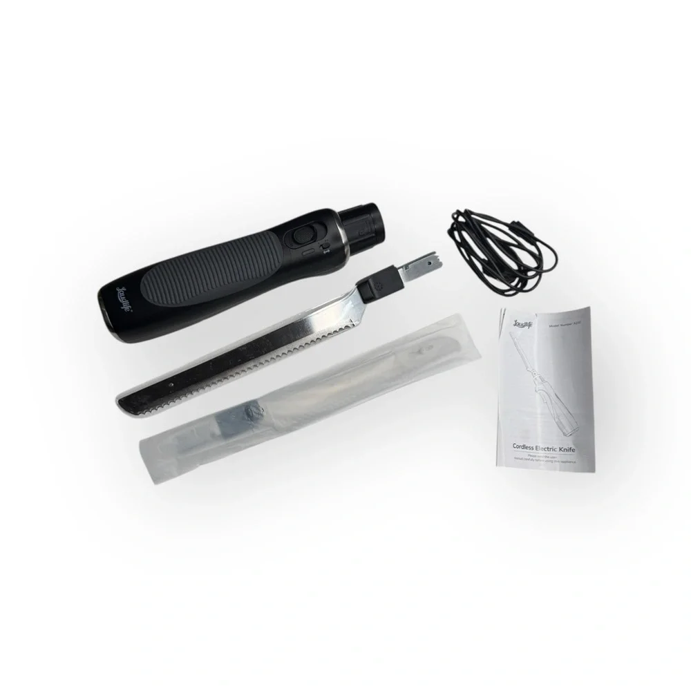 Laudlife ★ Cordless Electric Knife ★ Black ★ Stainless Steel Blades ★ Mag Charge